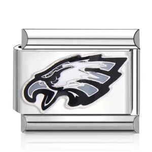Eagles Silver Italian Charm - Football - NEW
